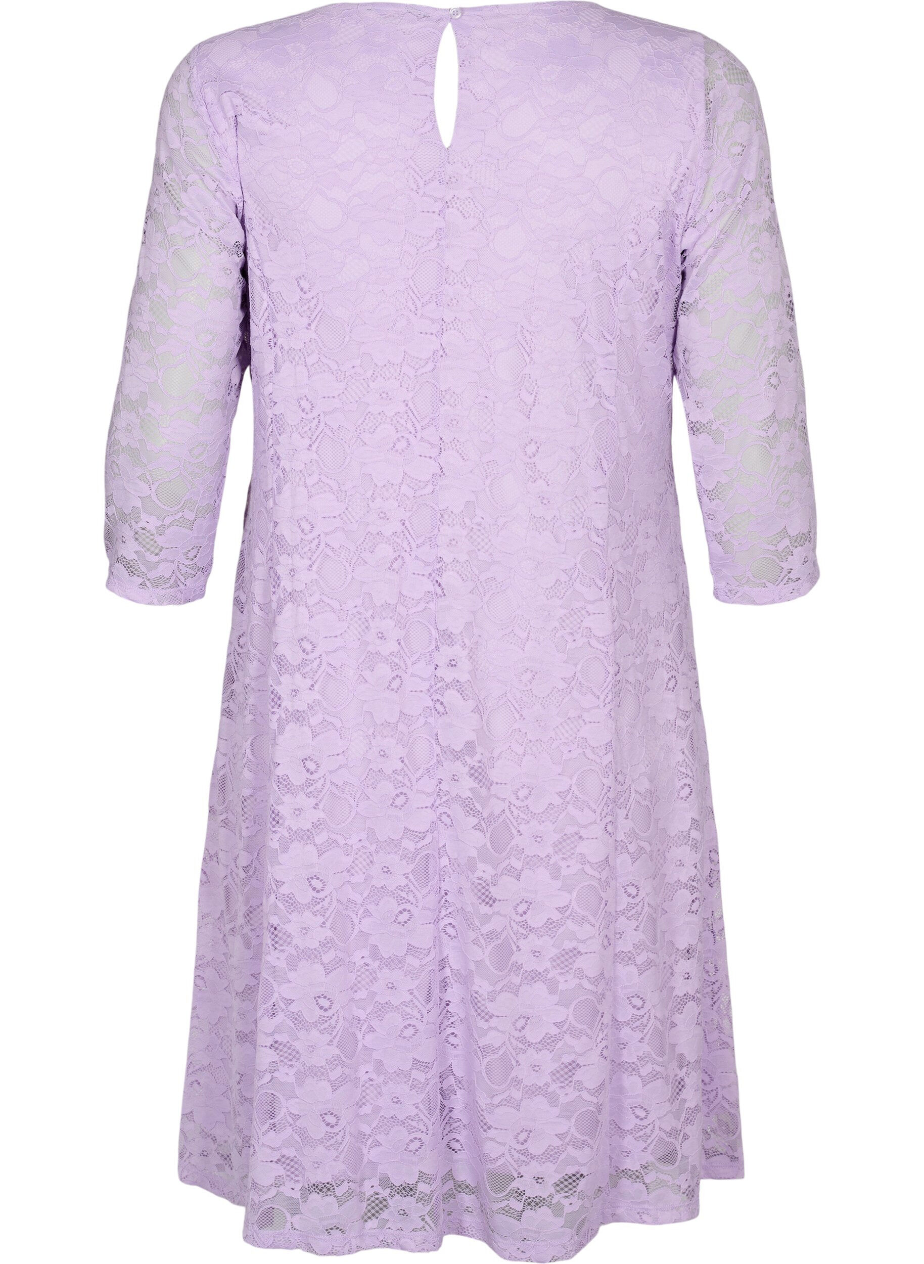 ZizziSpitzenkleid mit 3/4-&Auml;rmeln, Lavendula, Packshot image number 1