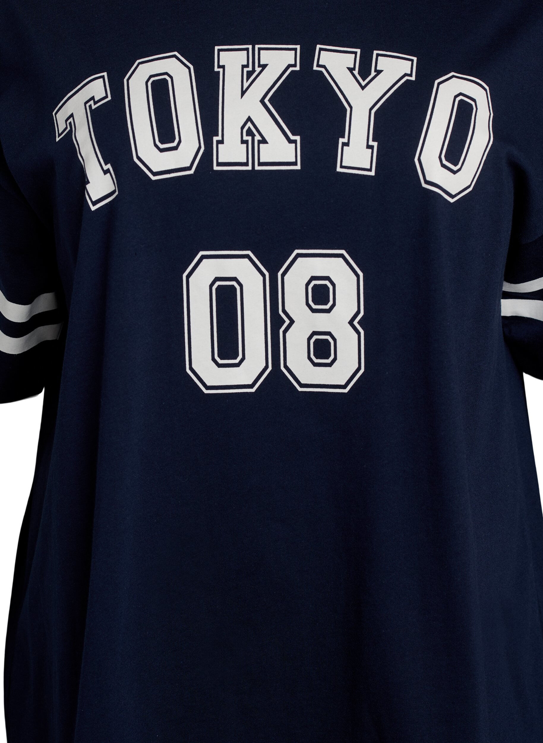 ZizziSportliches Oversize-College-T-Shirt, Blau, Packshot image number 2