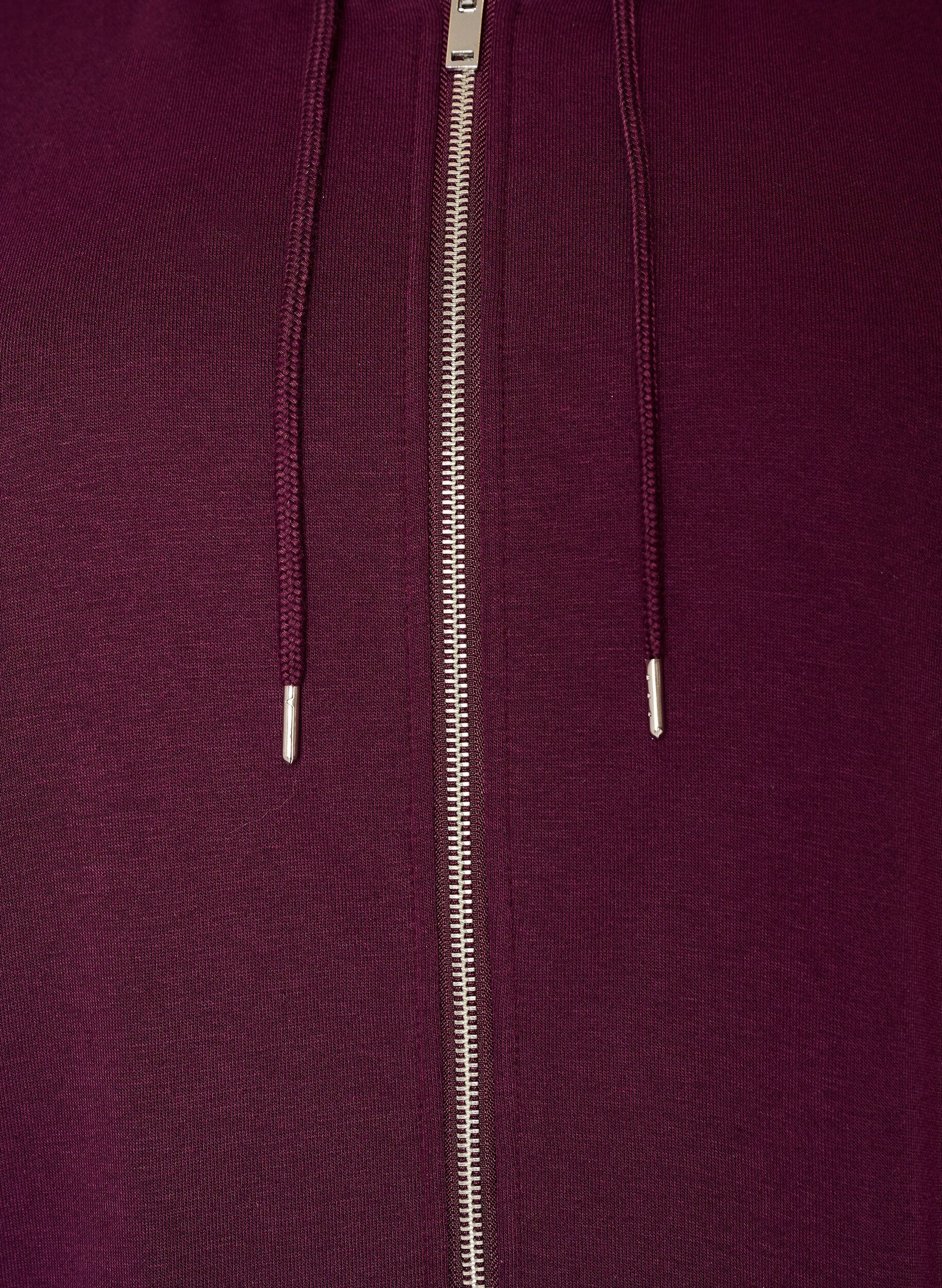 ZizziLanger Hoodie mit Rei&szlig;verschluss und Taschen, Lila, Packshot image number 2