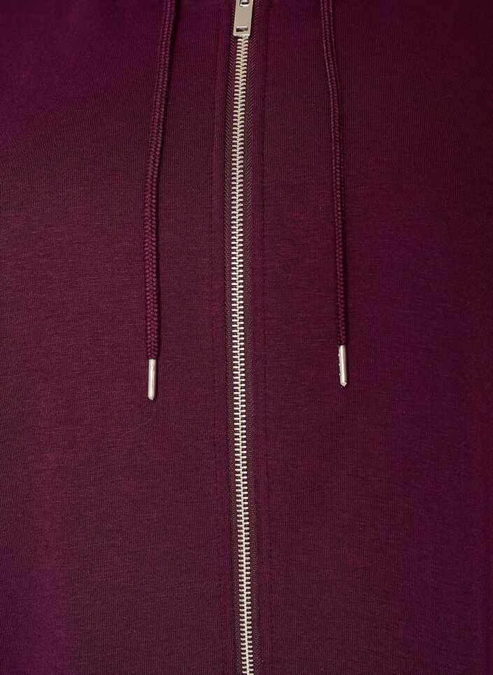 Langer Hoodie mit Rei&szlig;verschluss und Taschen, Lila, Packshot image number 2