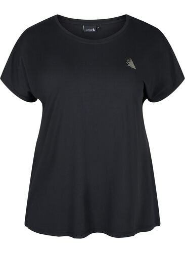 Kurzarm Trainingsshirt, Black, Packshot image number 0