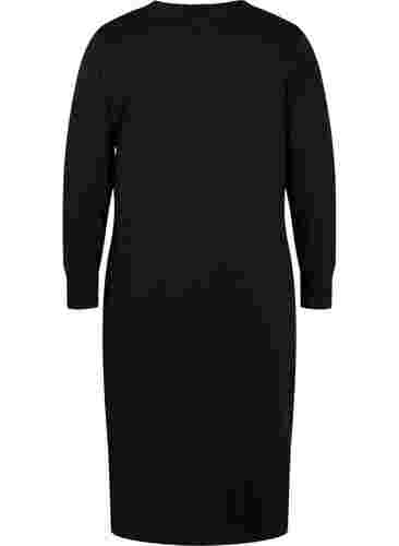 Sweatshirtkleid aus Baumwolle mit Taschen, Black, Packshot image number 1