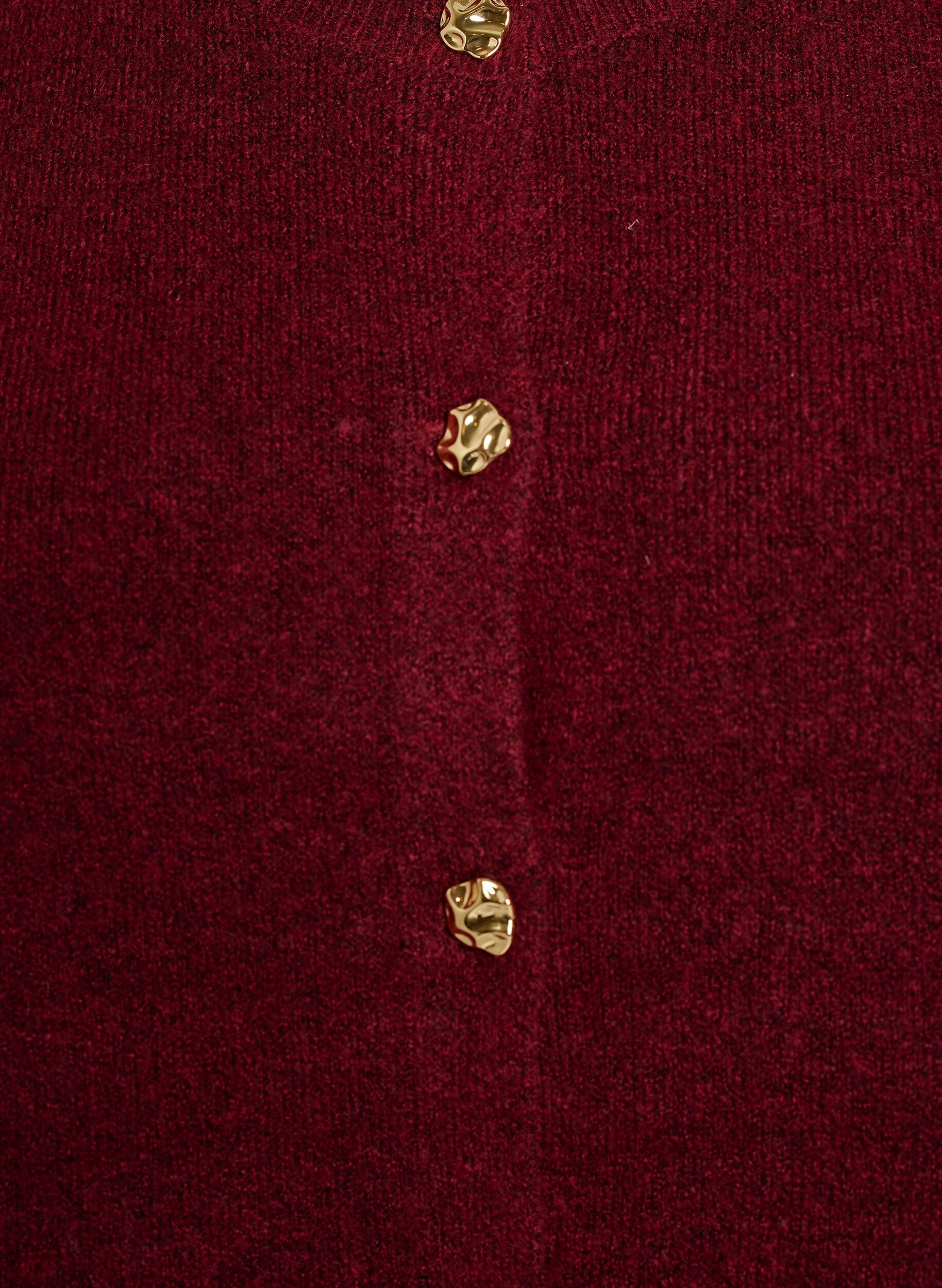 ZizziStrickweste mit dekorativen Kn&ouml;pfen, Dunkles Bordeaux, Packshot image number 2