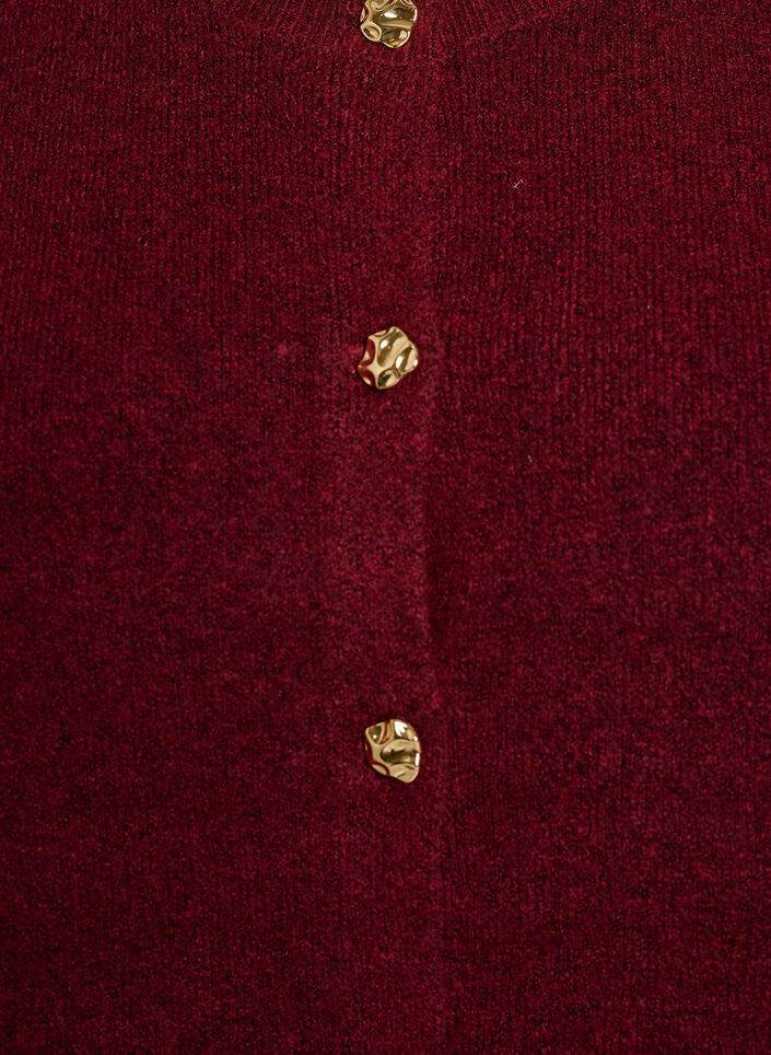 Strickweste mit dekorativen Kn&ouml;pfen, Dunkles Bordeaux, Packshot image number 2