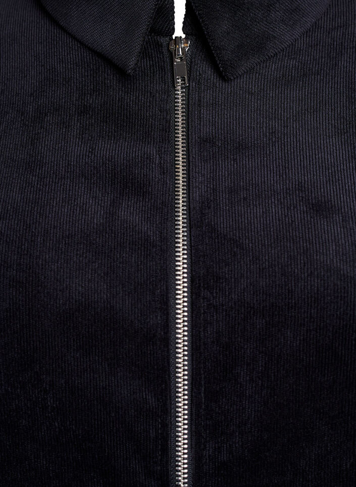 Samtkleid mit Rei&szlig;verschluss und 3/4-&Auml;rmeln, Schwarz, Packshot image number 2