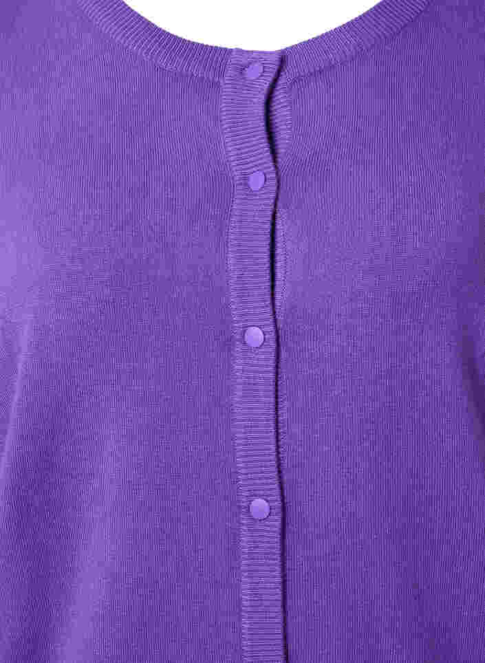 Cardigan aus Rippstrick mit Knopfverschluss, Purple Opulence, Packshot image number 2