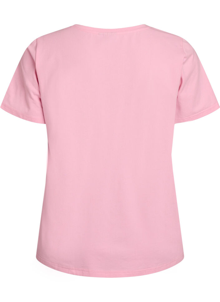 Einfarbiges Basic-T-Shirt aus Baumwolle, Rot, Packshot image number 1