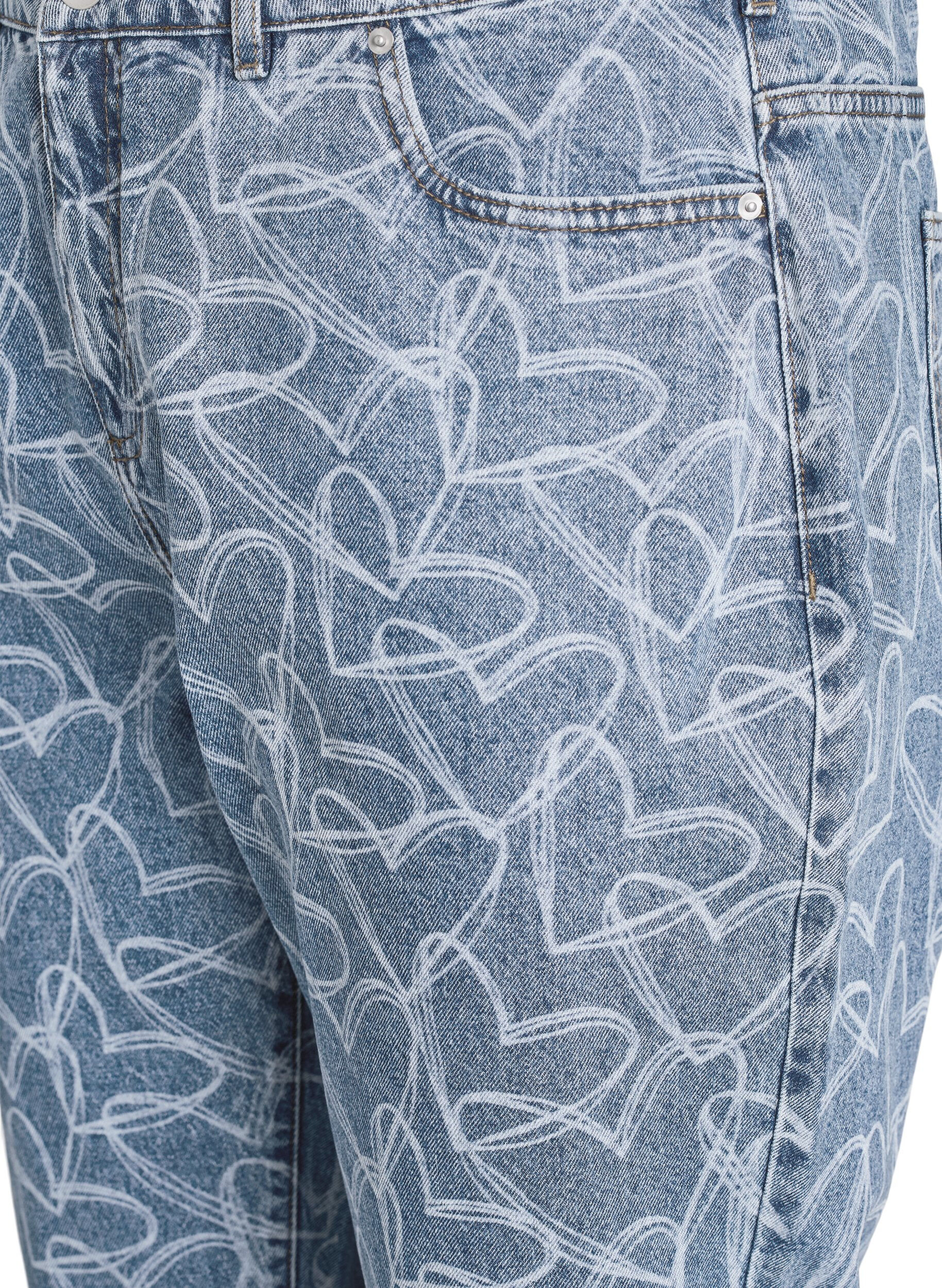 ZizziMille Mom Fit Jeans mit Stickerei, Blau, Packshot image number 2