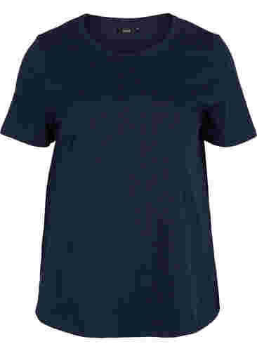 2er-Pack basic T-Shirts aus Baumwolle, Rosebloom/Navy B, Packshot image number 3