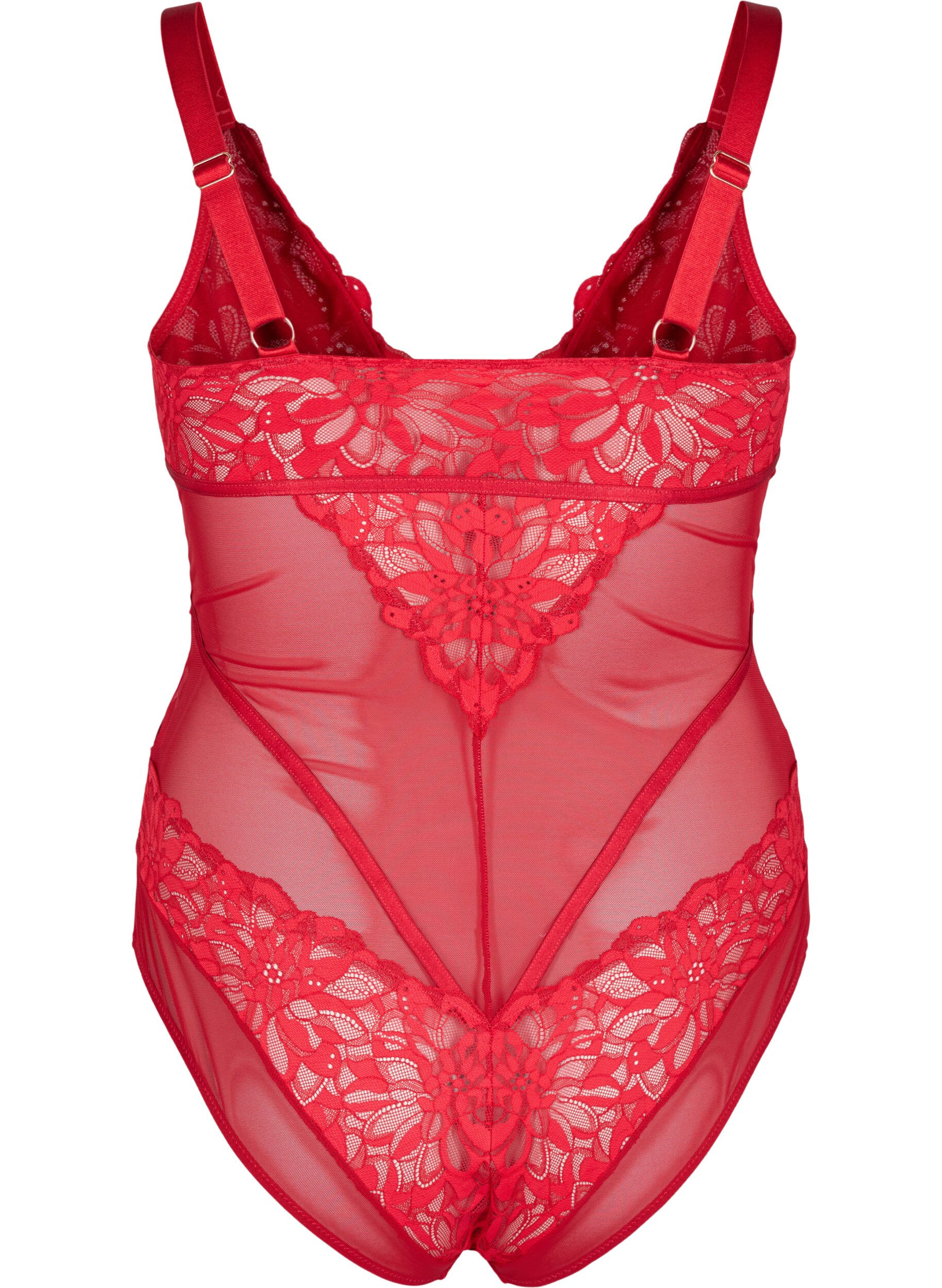 ZizziBody aus Spitze mit Mesh, Rhythmic Red, Packshot image number 1