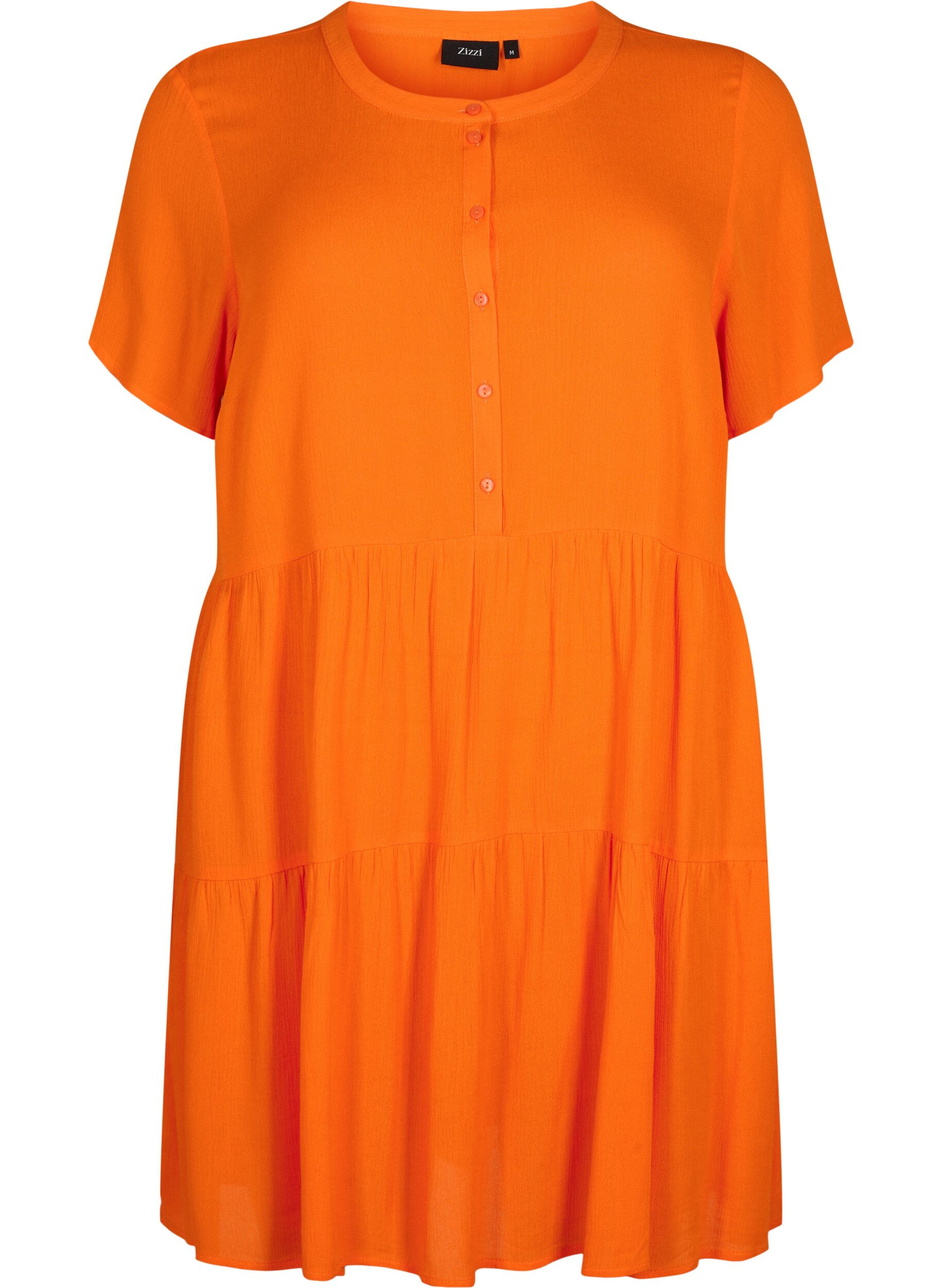 ZizziKurzarm-Kleid aus Viskose mit A-Linie, Exuberance, Packshot image number 0