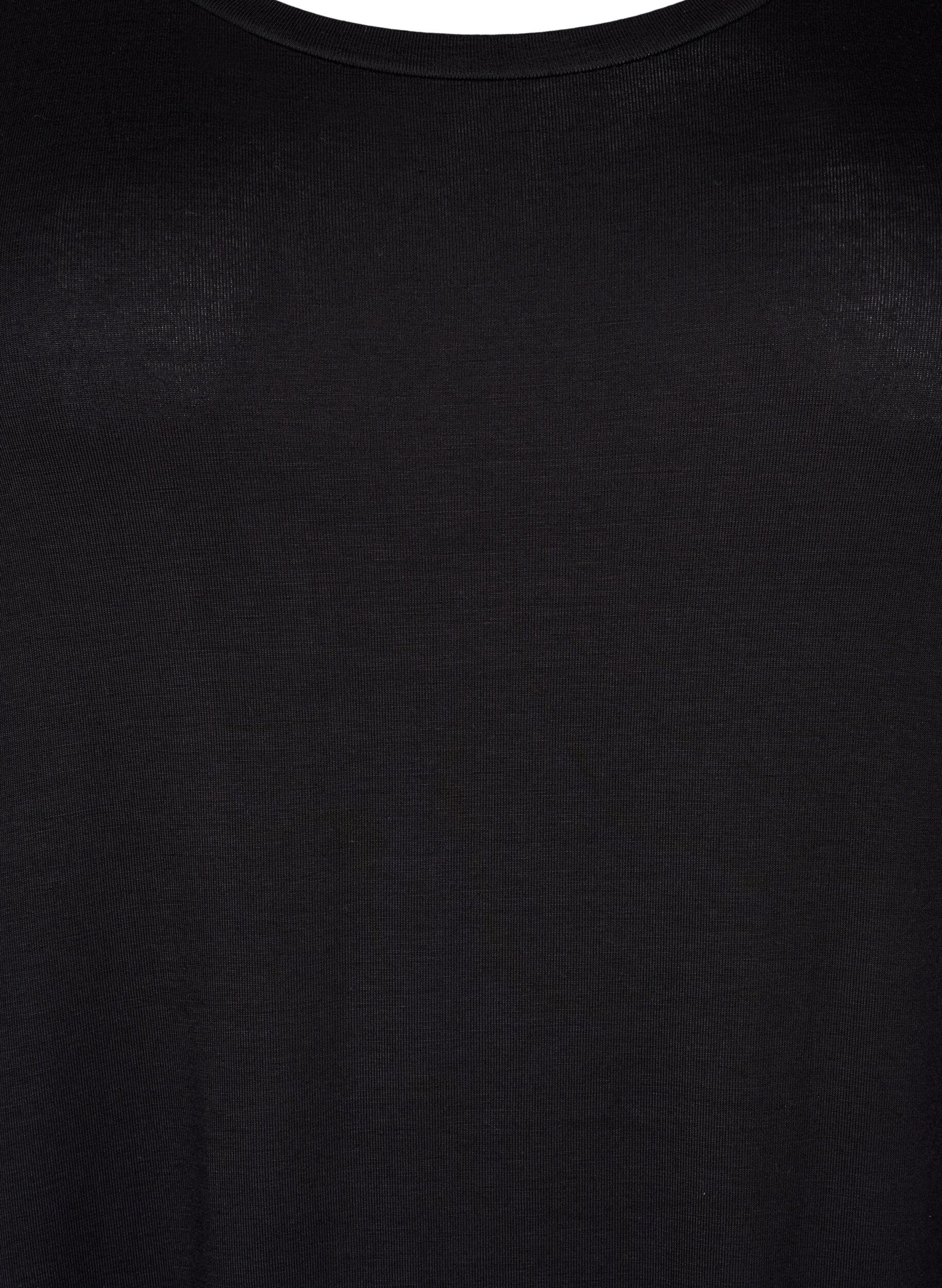 ZizziMidikleid mit kurzen &Auml;rmeln aus Viskose, Black, Packshot image number 2