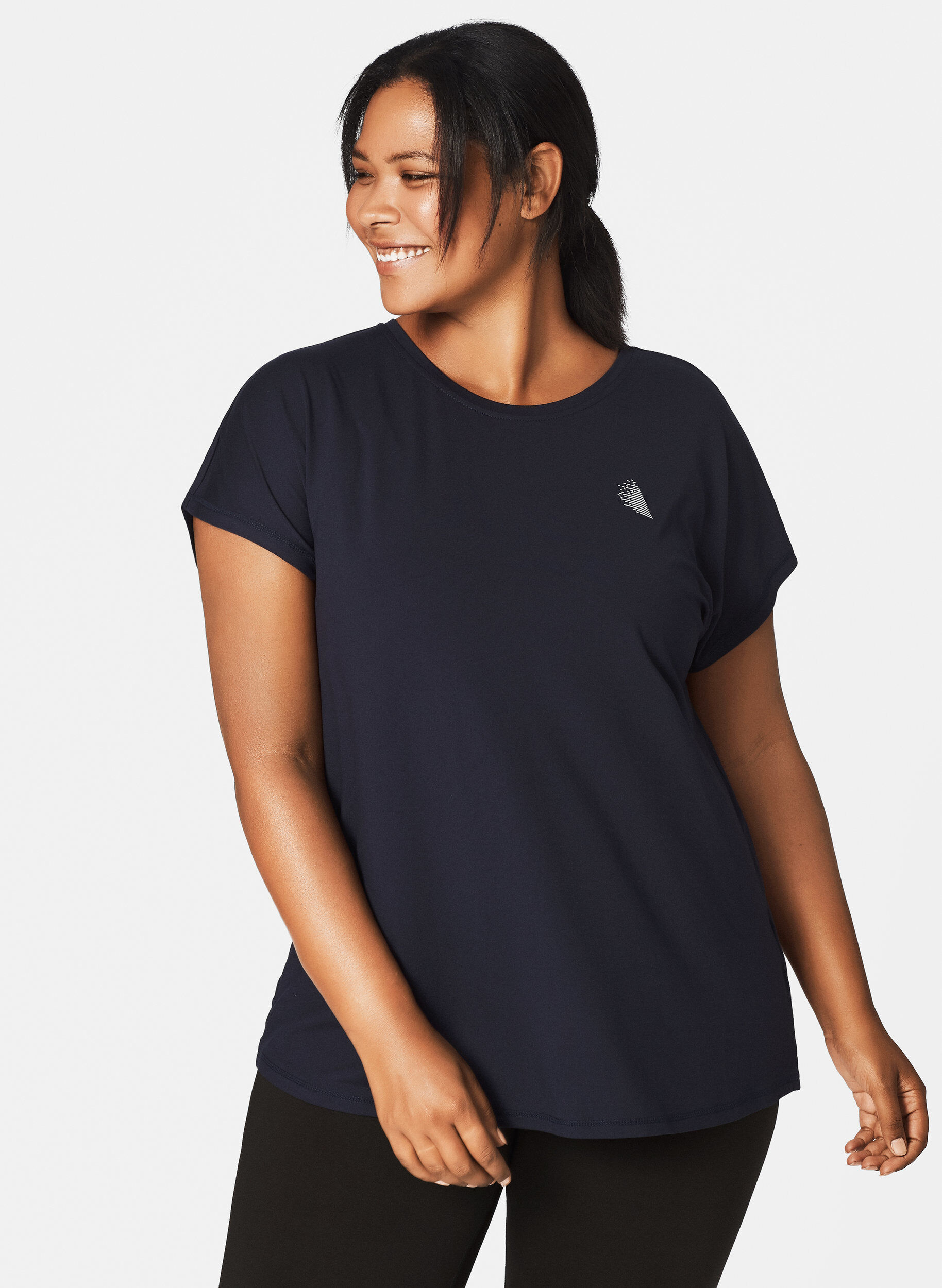 ZizziEinfarbiges Trainings-T-Shirt, Blau, Model image number 3