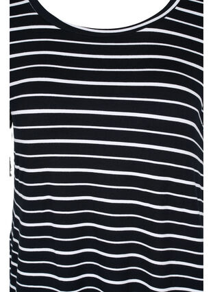 Kleid mit kurzen Ärmeln, Black w. Stripe, Packshot image number 2