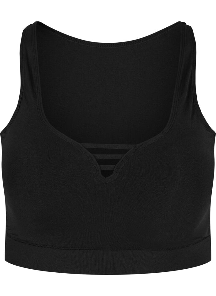 Leicht wattierter BH mit Schnüren Details, Black, Packshot image number 0