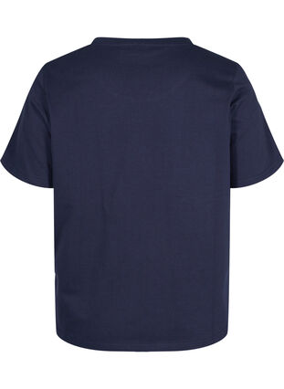 Kurzarm Pyjama-T-Shirt aus Baumwolle, Navy Blazer w. Heart, Packshot image number 1