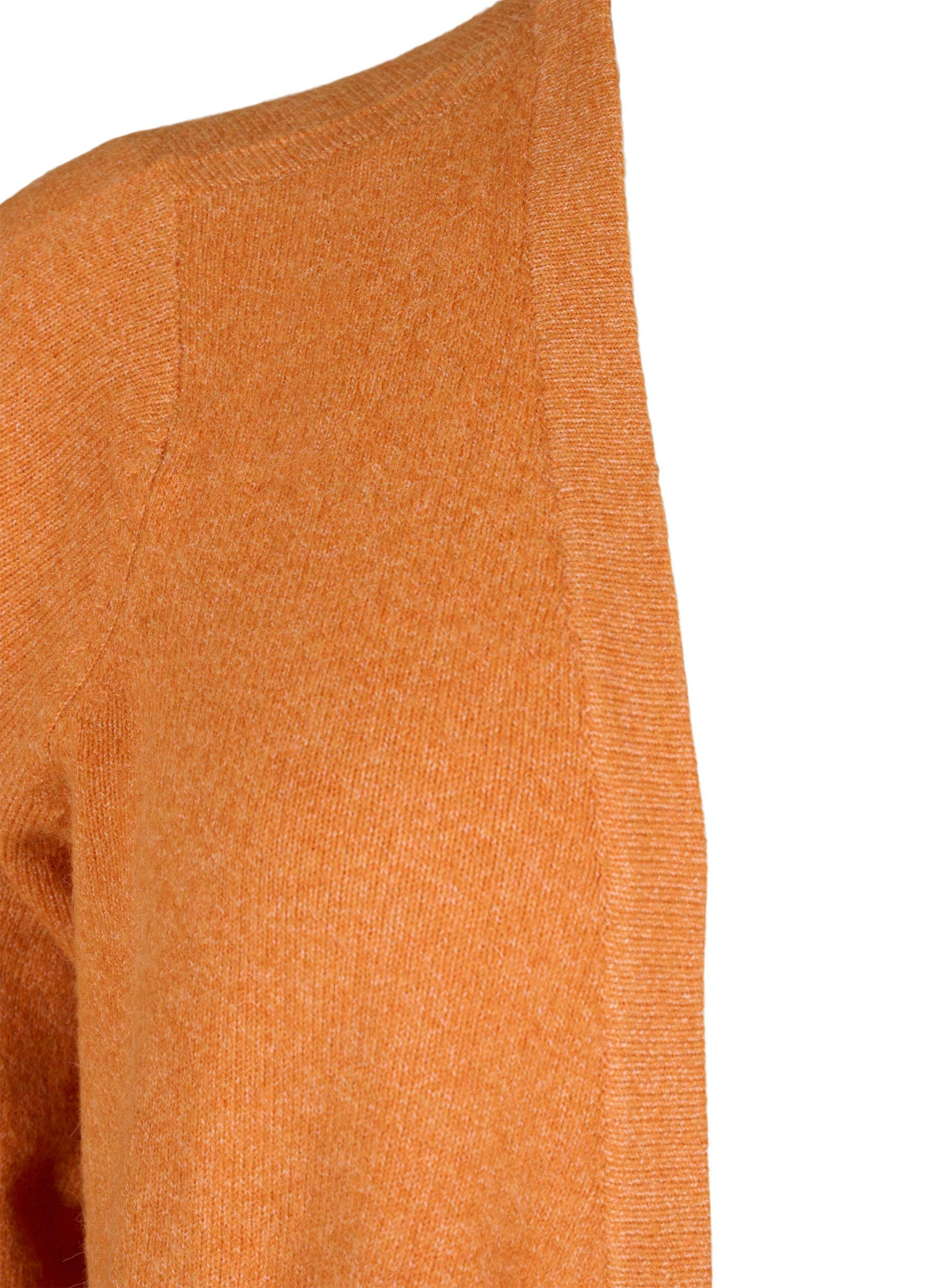 ZizziStrickjacke mit Rippenstrick und Taschen, Orange, Packshot image number 2