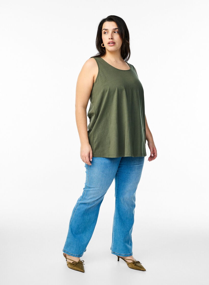 Top aus Baumwolle mit A-Linie, Gr&uuml;n, Model image number 1