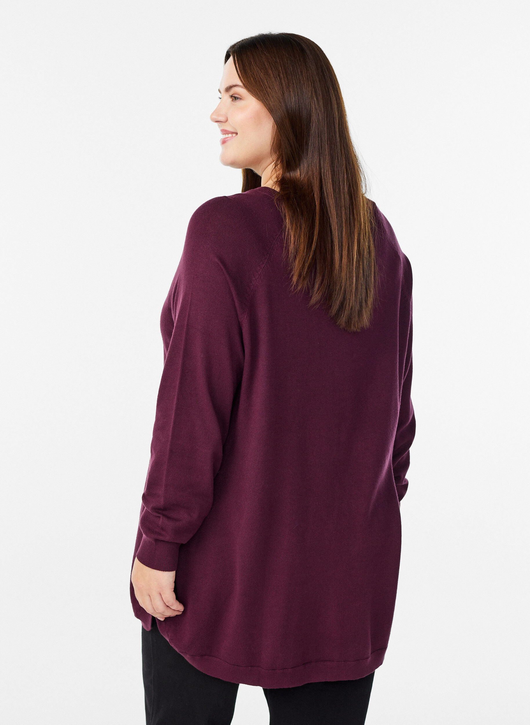 ZizziStrickbluse mit seitlichen Kn&ouml;pfen, Rot, Model image number 2