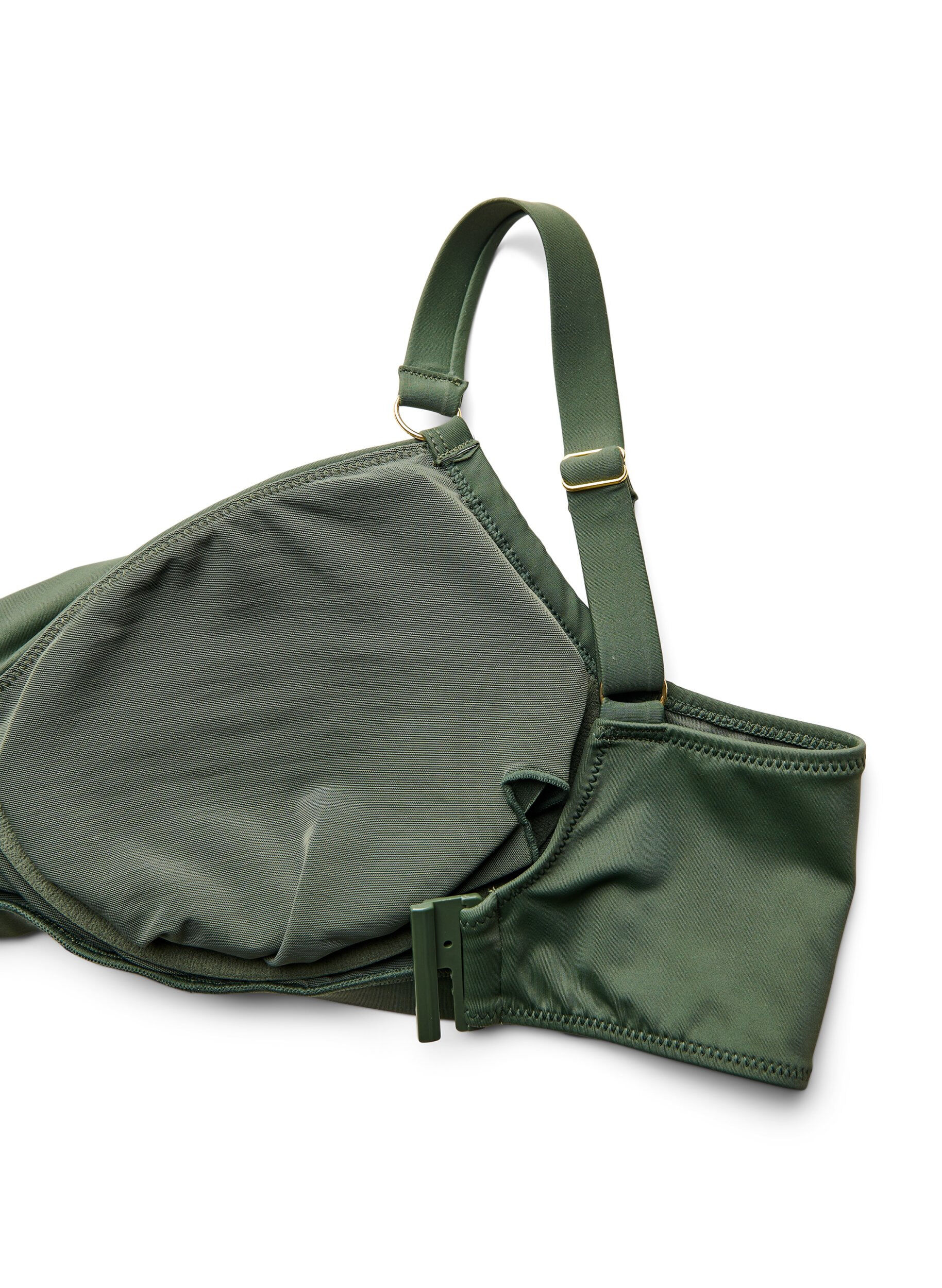 ZizziBikini Top mit B&uuml;gel und goldfarbenem Detail, Gr&uuml;n, Packshot image number 3