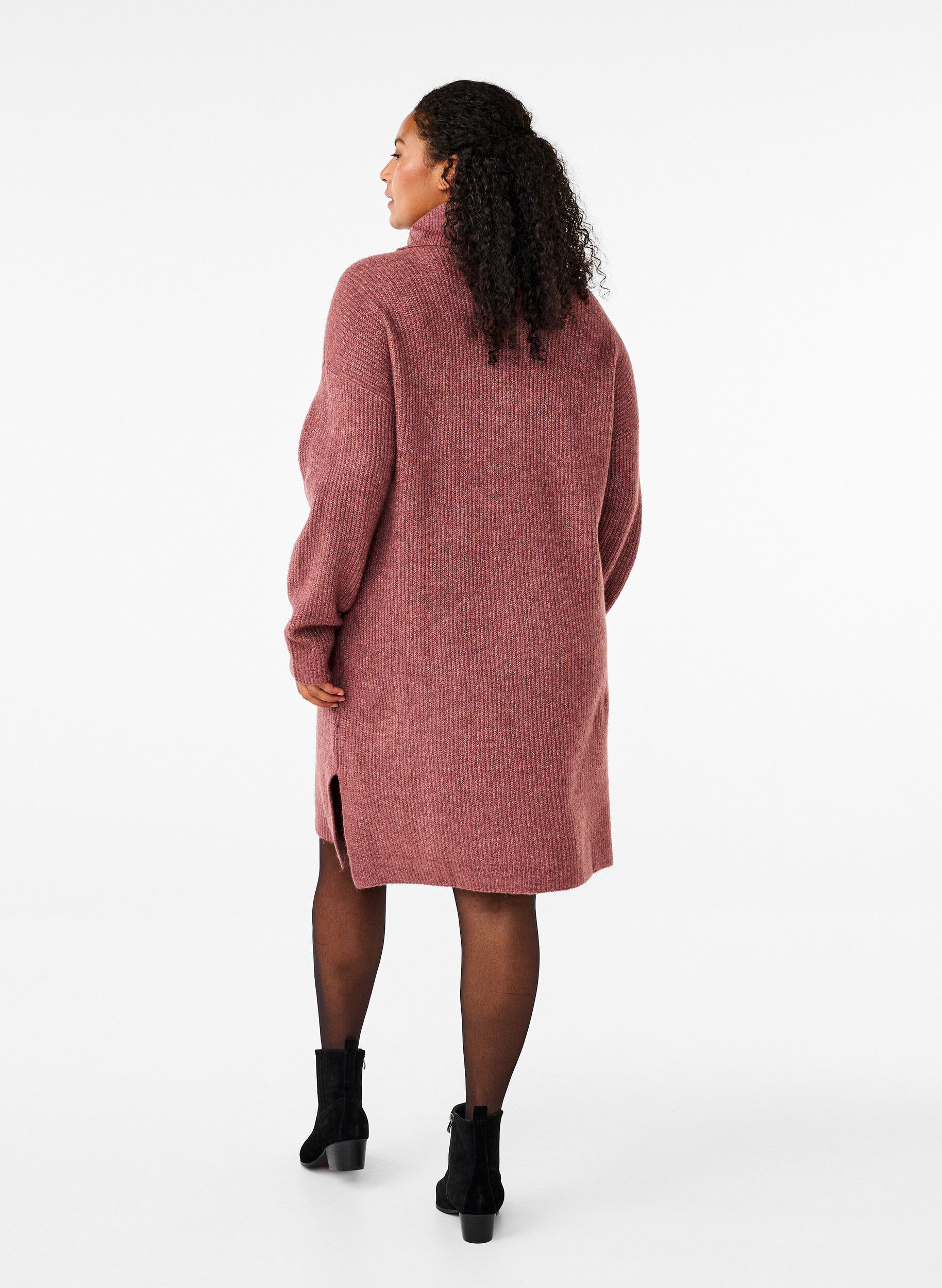 ZizziStrickkleid mit Rollkragen, Rot, Model image number 2