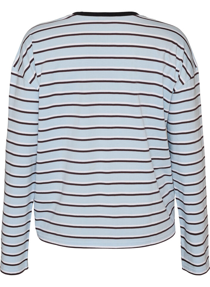 Basic T-Shirt mit langen &Auml;rmeln, Blau, Packshot image number 1