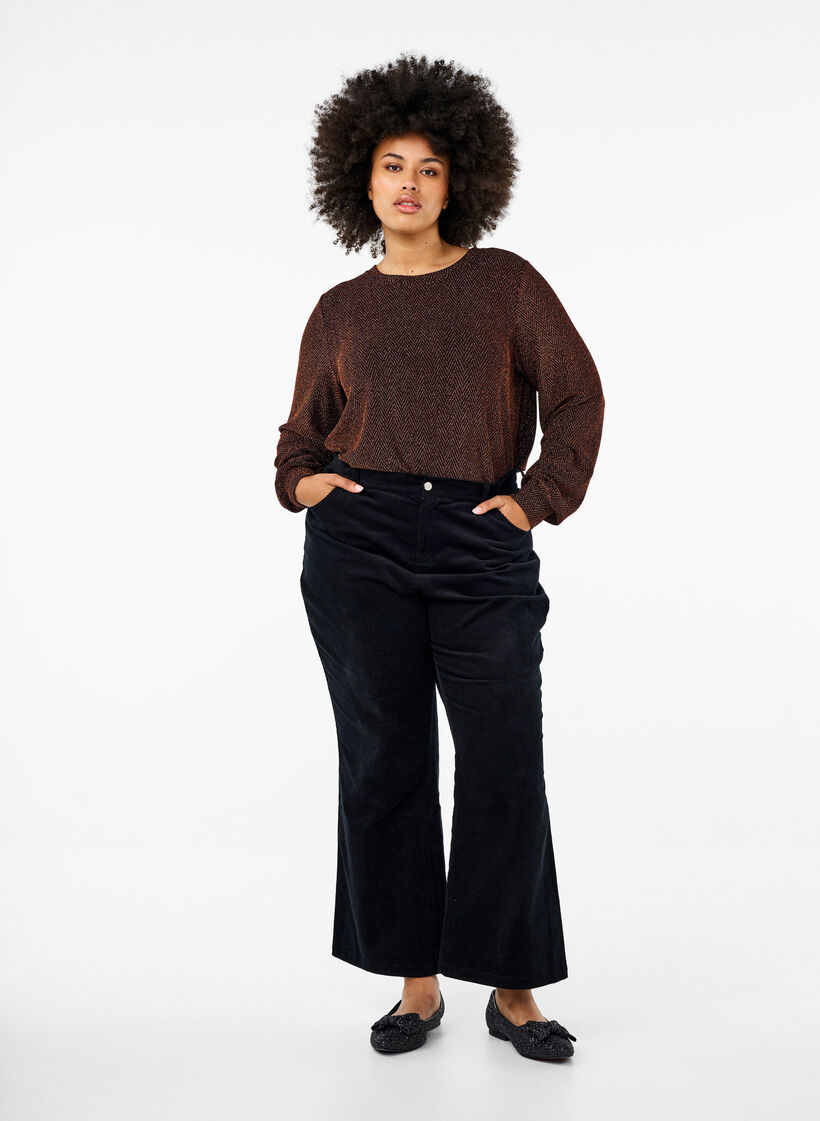 Bluse mit Schimmermuster, Copper ZigzagShimmer, Model image number 2