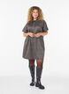 Kurzes kariertes Kleid mit Hemdkragen, Braun, Model image number 1