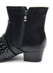 Extra-Weite - Leder-Stiefelette mit Riemen und Nieten, Schwarz, Packshot image number 4