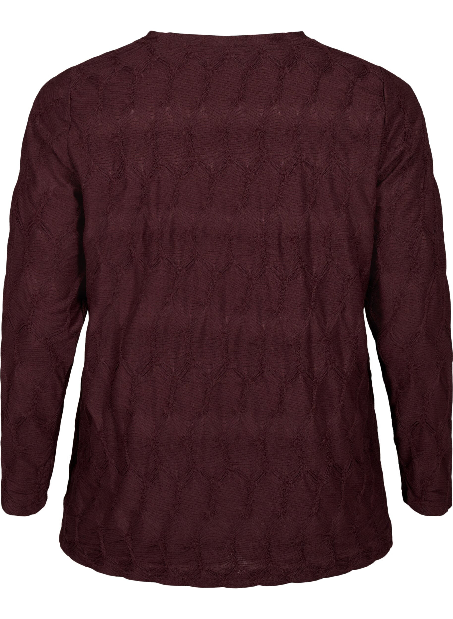 ZizziFLASH - Lang&auml;rmlige Bluse mit Struktur, Fudge, Packshot image number 1