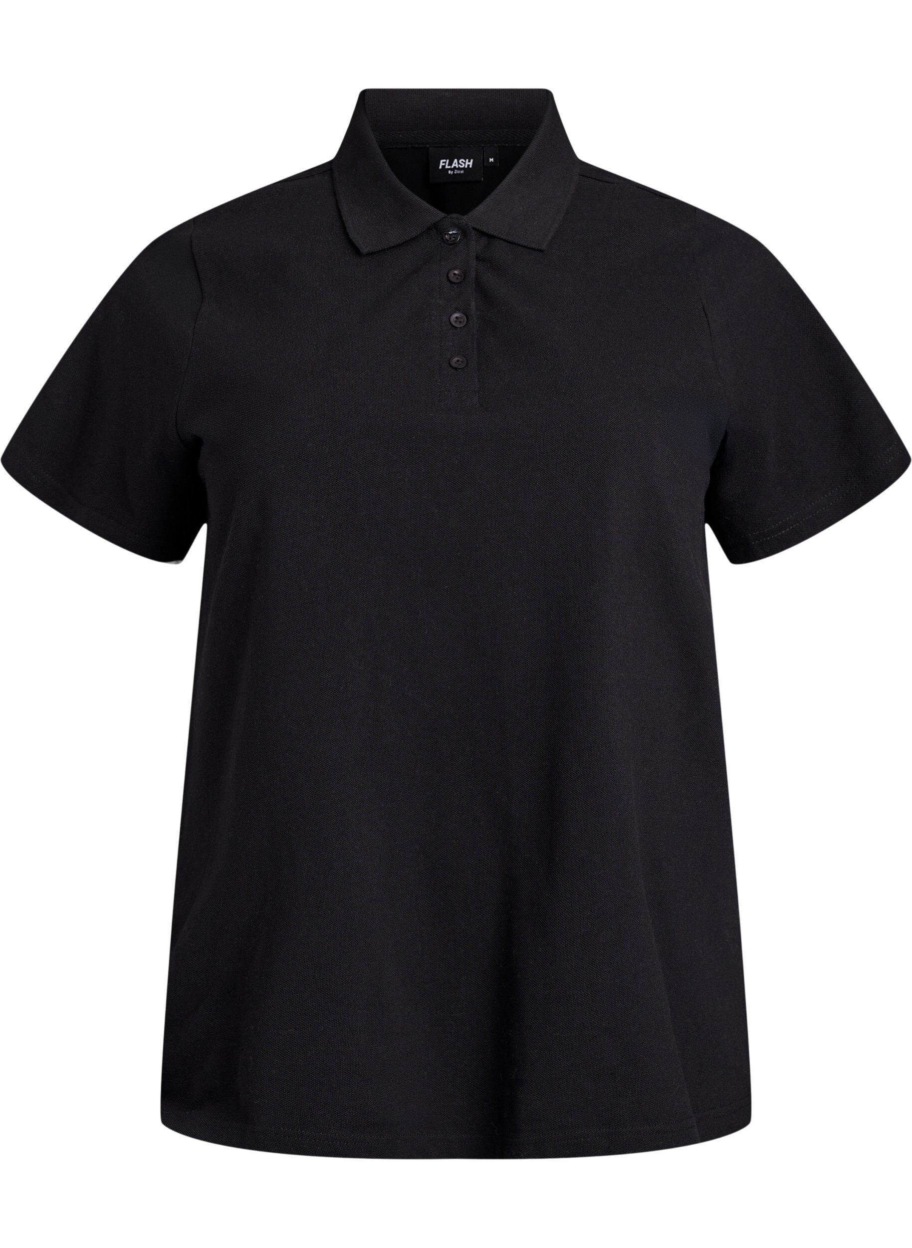 ZizziFLASH - Poloshirt mit kurzen &Auml;rmeln, Schwarz, Packshot image number 0