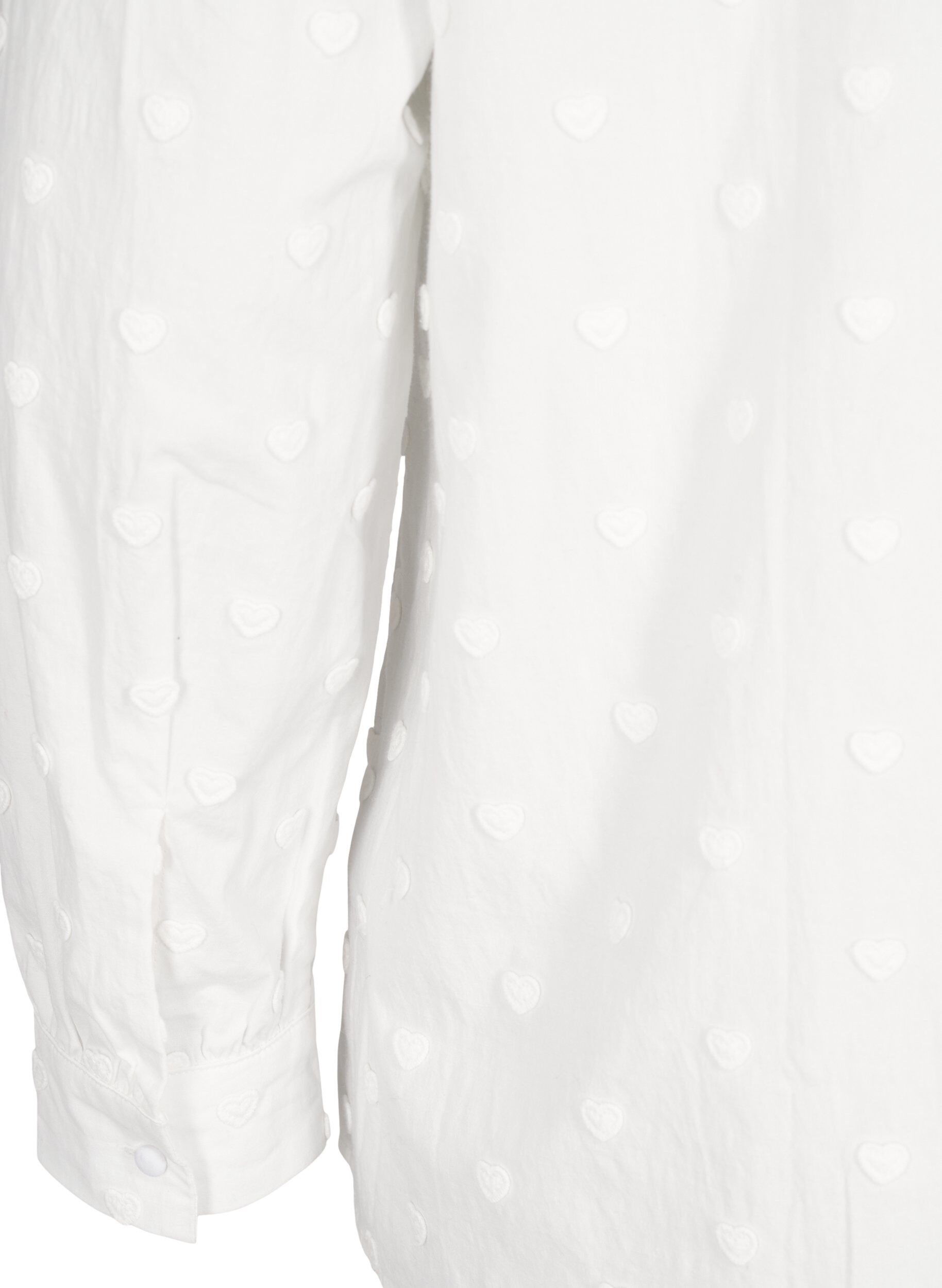 ZizziBluse mit Stehkragen und aufgen&auml;hten Herzen, Wei&szlig;, Packshot image number 3