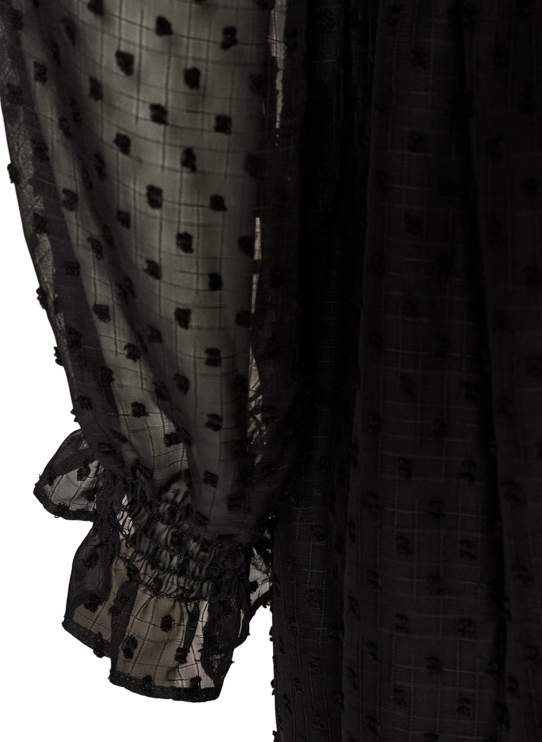 ZizziKleid aus Chiffon mit Guipure-Spitze und Empire-Linie, Schwarz, Packshot image number 3