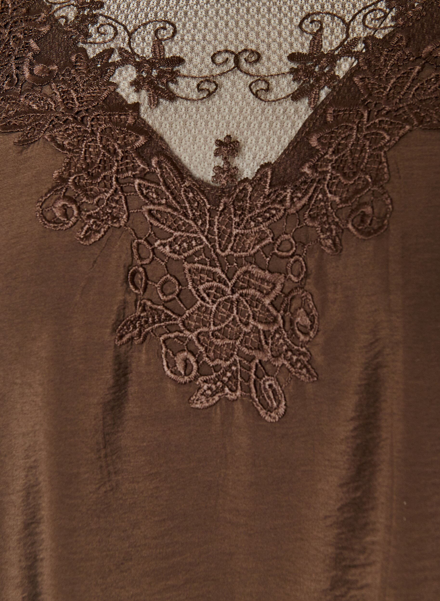 ZizziBluse aus Spitze mit 3/4-&Auml;rmeln, Braun, Packshot image number 2