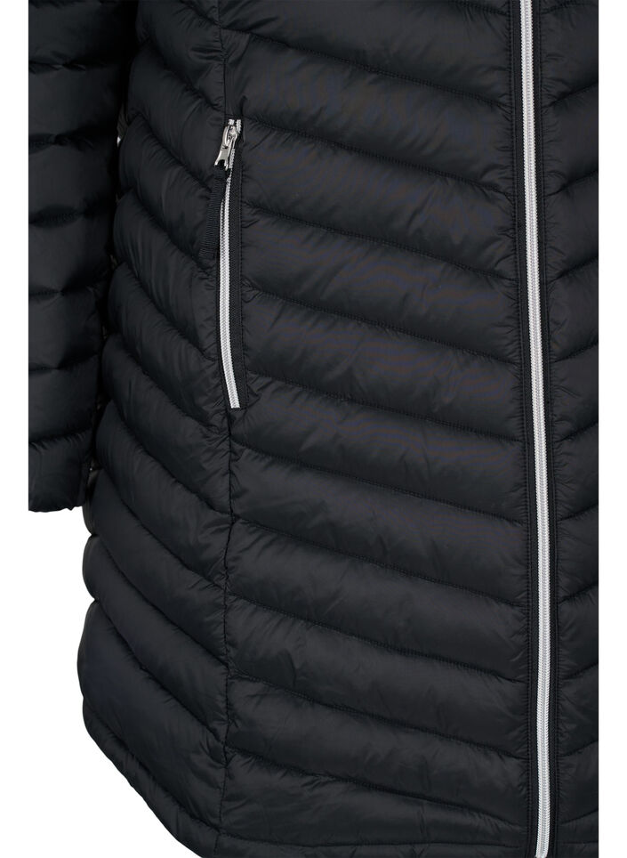 Leichte Jacke mit Taschen und abnehmbarer Kapuze, Schwarz, Packshot image number 3
