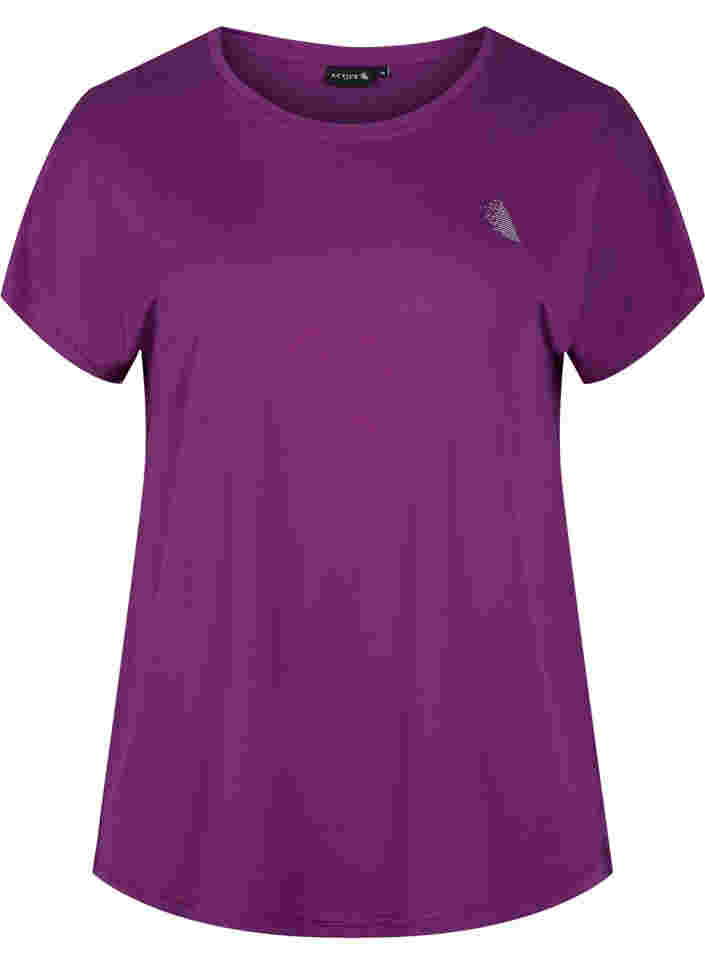 Einfarbiges Trainings-T-Shirt, Grape Juice, Packshot image number 0