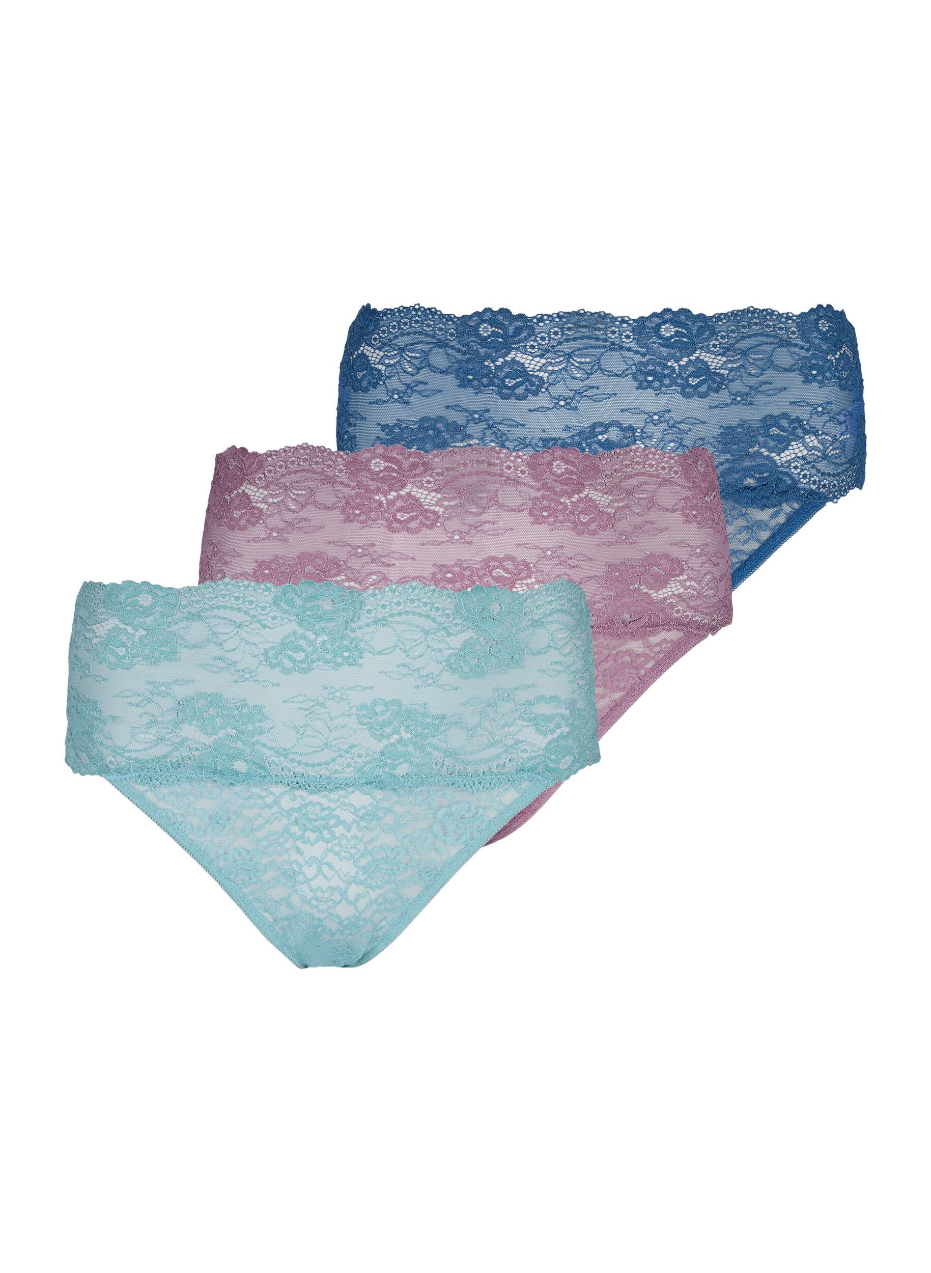 Zizzi3er-Pack Spitzen-Tanga, Mix assortments AW, Packshot image number 0