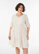 Bedrucktes Kleid aus Baumwolle mit Gummizug in der Taille, Beige, Model image number 0