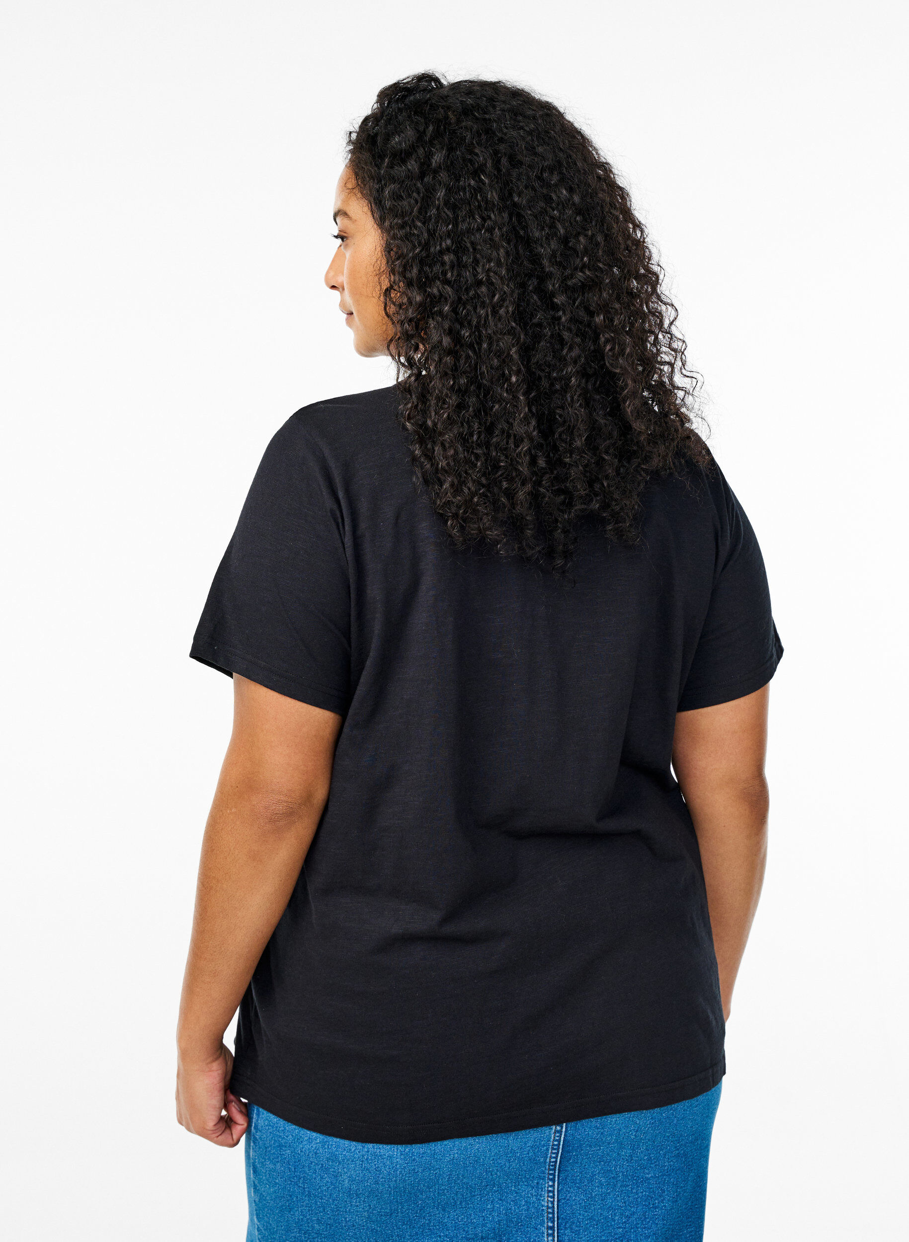 ZizziT-Shirt mit Knopfleiste, Schwarz, Model image number 2
