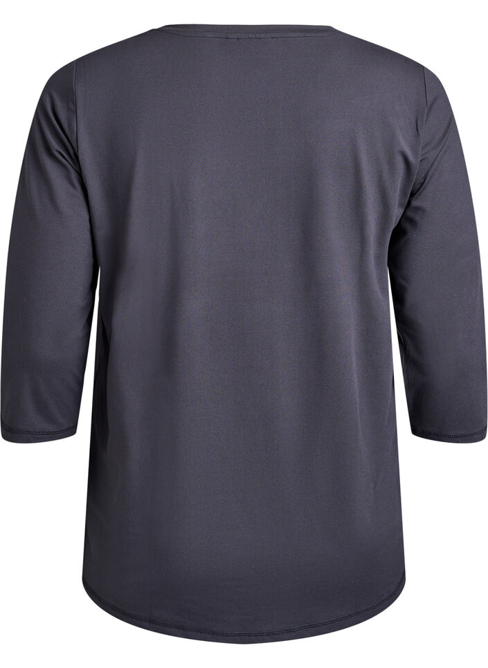 Trainingsshirt mit 3/4-&Auml;rmeln, Grau, Packshot image number 1