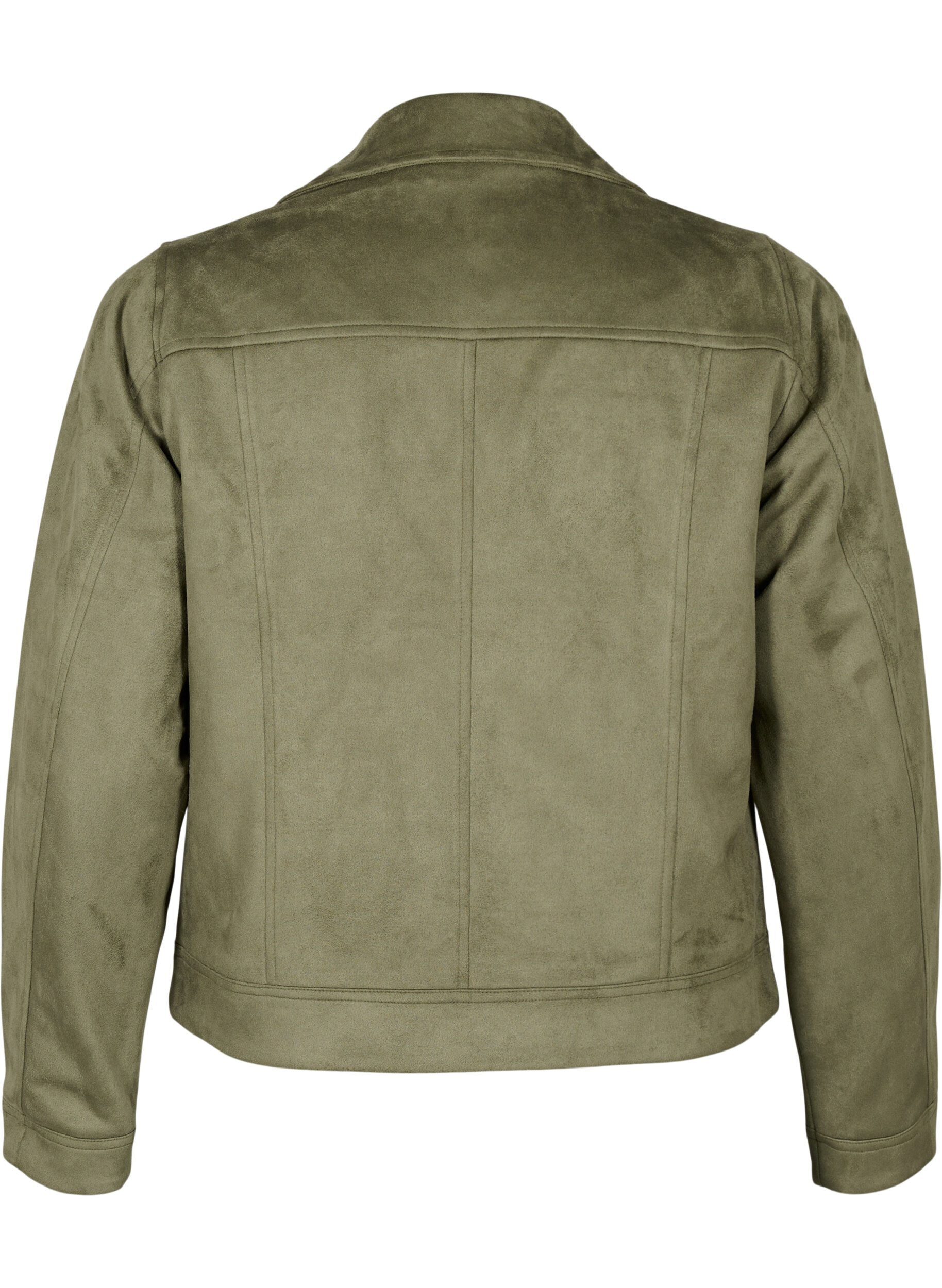 ZizziBikerjacke aus Wildlederimitat, Dusty Olive, Packshot image number 1