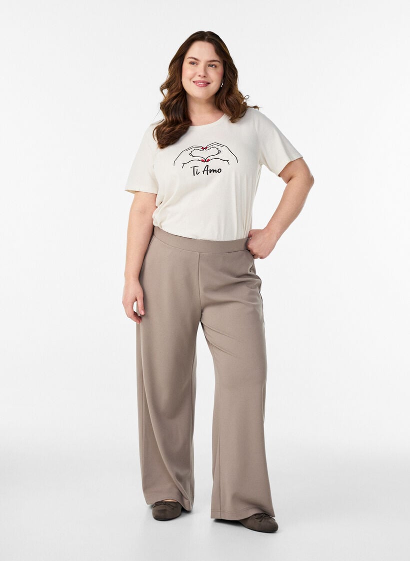 T-Shirt mit Print, Wei&szlig;, Model image number 1