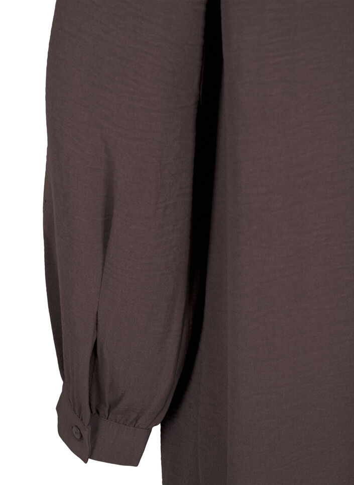 Kleid mit langen Ärmeln und Rüschen-Detail, Chocolate Martini, Packshot image number 3