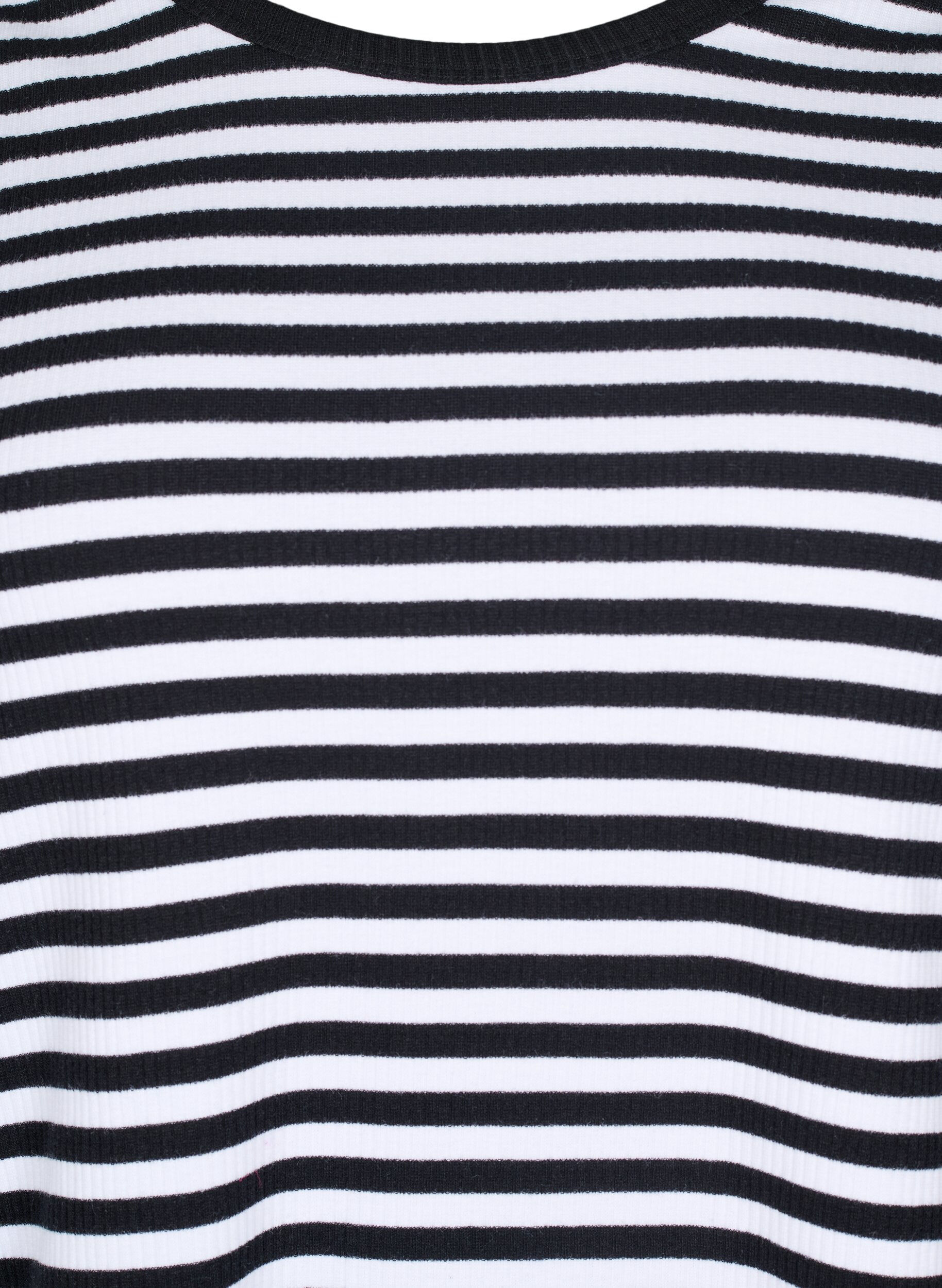 ZizziGestreifte Bluse mit langen &Auml;rmeln, Schwarz, Packshot image number 2