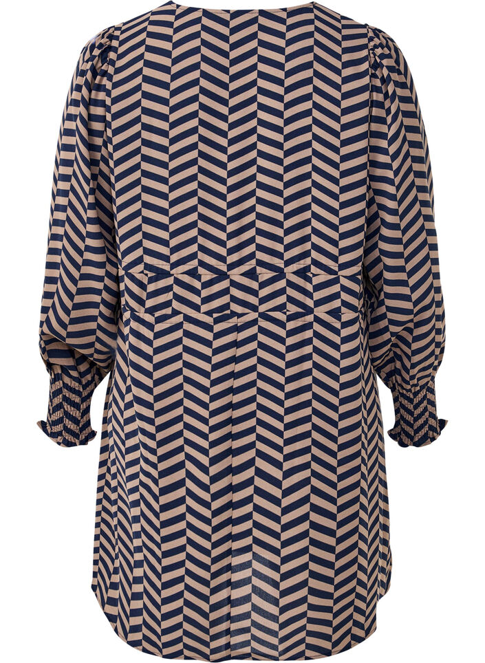 Kleid mit Bindegürtel in der Taille, Blau, Packshot image number 1