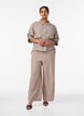 Hose aus Leinen und Viskose mit weitem Bein, Braun, Model image number 0