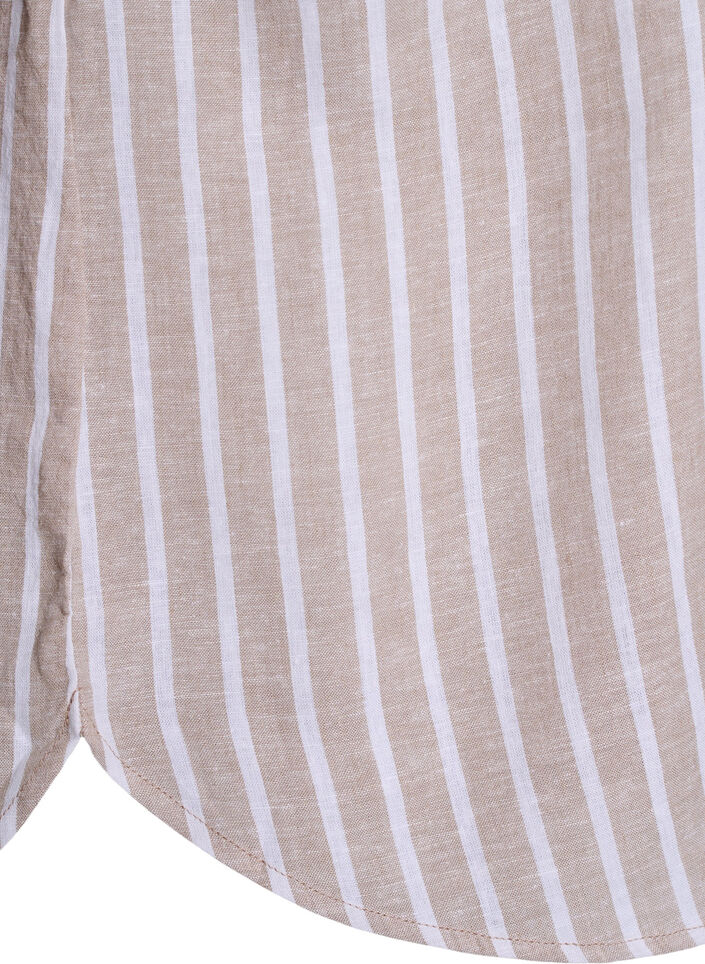 Bluse aus Leinen und Viskose mit 3/4-Ärmeln, Beige, Packshot image number 3