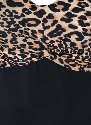 Badeanzug mit Bügel und Leopardenprint, Black Leo, Packshot image number 2