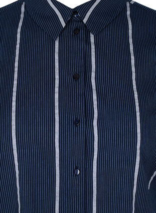 Langes gestreiftes Hemdkleid aus Baumwolle, N.Sky w.White Stripe, Packshot image number 2