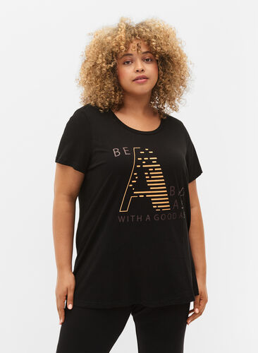 Trainings-T-Shirt mit Print, Black w. Bad Ass, Model image number 0